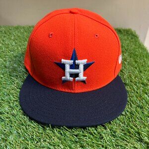 New Era MLB Houston Astros On-Field Hat Cap Size Fitted Orange Made In USA